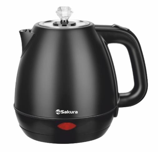 Изображение Электрический чайник Sakura SA-2188BK (1.8) (1800 Вт/1,8 л /пластик, нержавеющая сталь/черный)