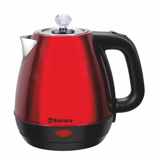 Изображение Электрический чайник Sakura SA-2188RB (1.8) (1800 Вт/1,8 л /пластик, нержавеющая сталь/красный, черный)