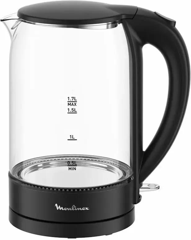 Изображение Электрический чайник Moulinex BY1S08F0  (2200 Вт/1,7 л /стекло, пластик/прозрачный, черный)
