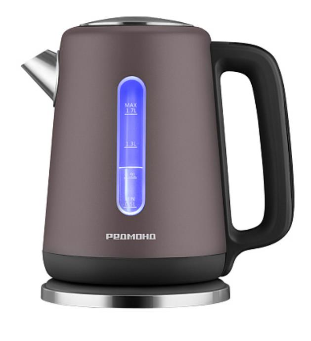 Изображение Электрический чайник REDMOND KM238 (2200 Вт/1,7 л /пластик, нержавеющая сталь/Серо-коричневый)
