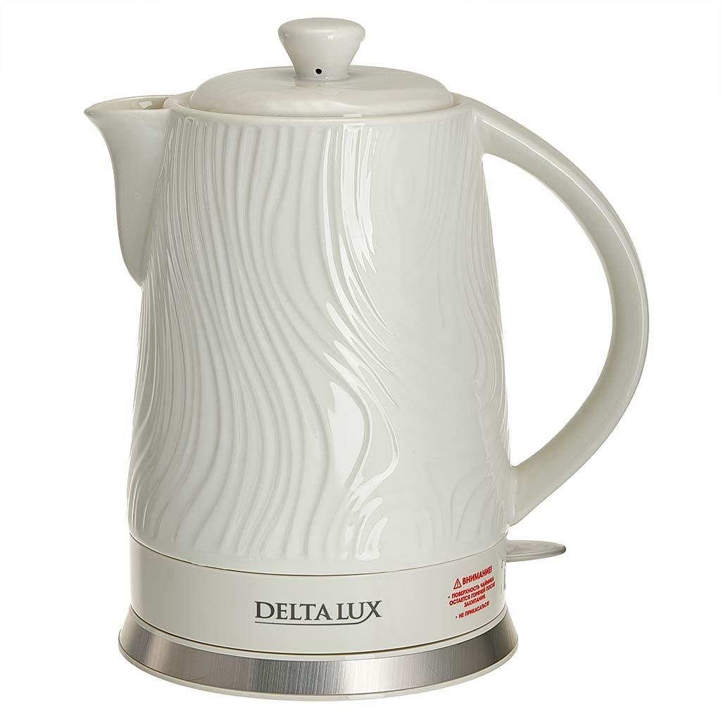Изображение Электрический чайник DELTA LUX DE-1022 (1800 Вт/1,8 л /фарфор/белый)