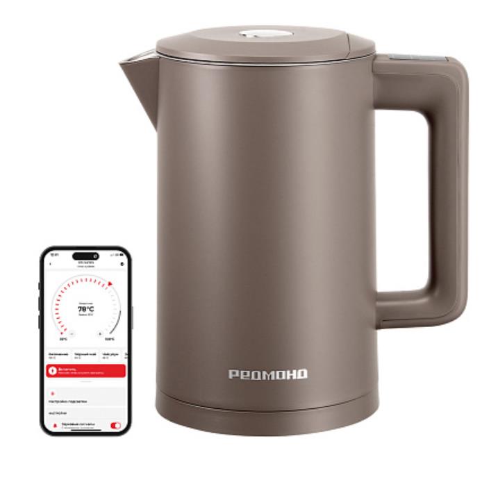 Изображение Электрический чайник REDMOND KM-231S (2200 Вт/1,7 л /пластик, нержавеющая сталь/Серо-коричневый)