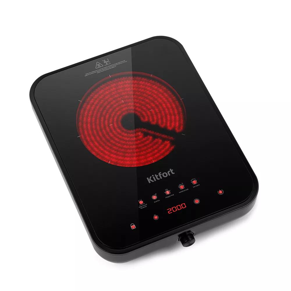 Изображение Плита настольная Kitfort КТ-141 (инфракрасный, стеклокерамика, черный)