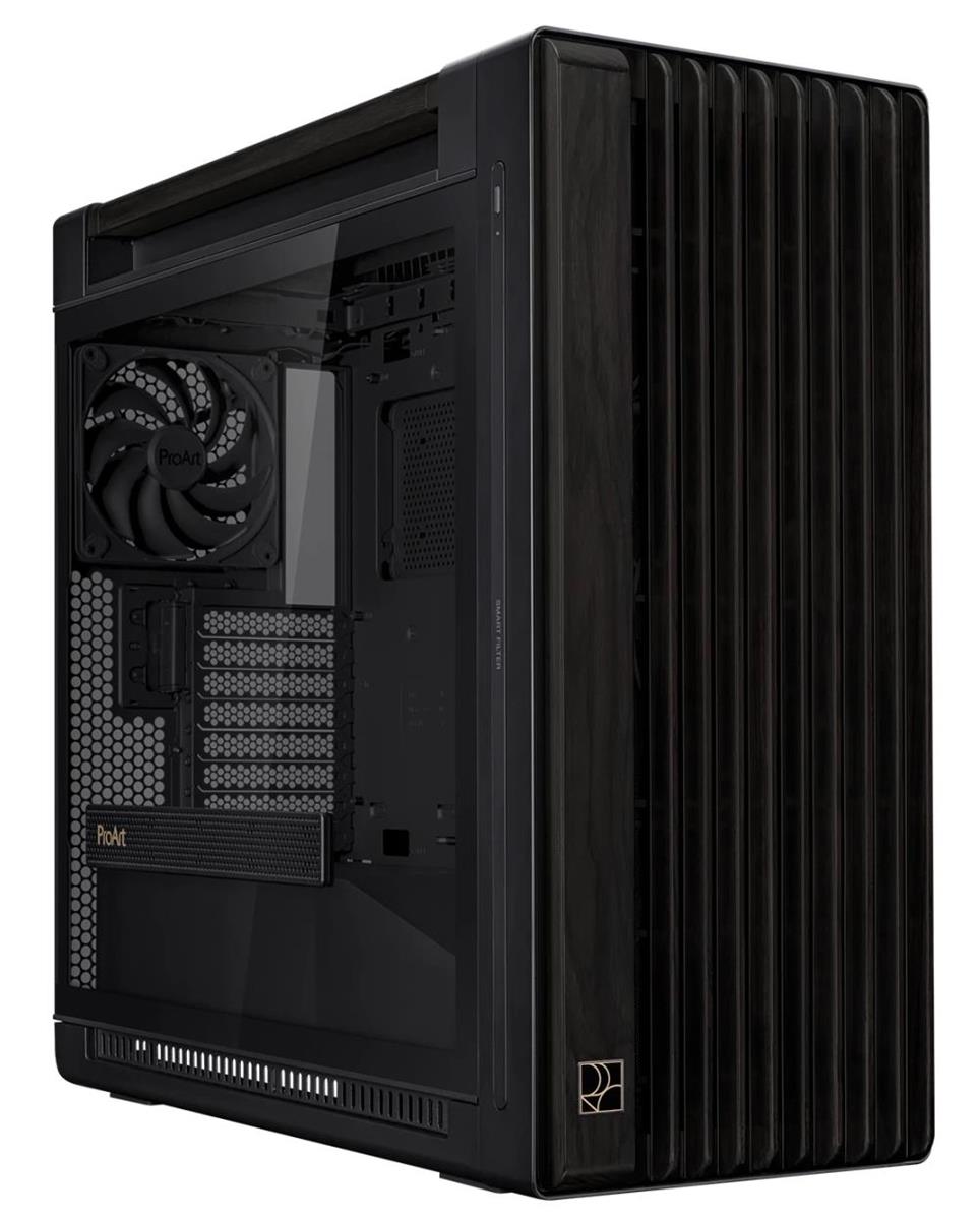 Изображение Корпус Asus PA602 Wood Edition Tempered Glass Panel Black (mATX, ATX, Mini-ITX, EATX, Mini-DTX, черный, без БП)/(90DC00J0-B09010)