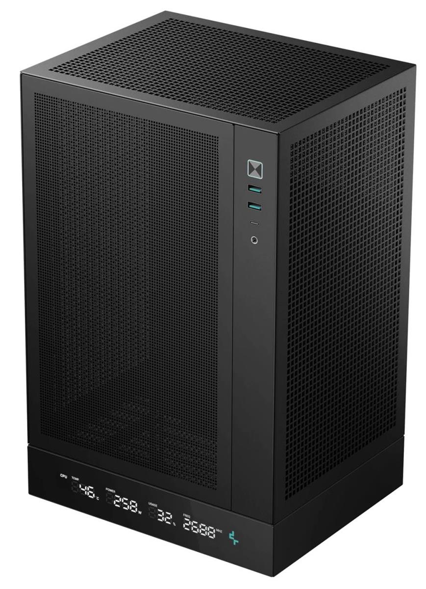 Изображение Корпус Deepcool CH170 DIGITAL Black (Mini-ITX, черный, без БП)/(R-CH170-BKNPI0D-G-1)