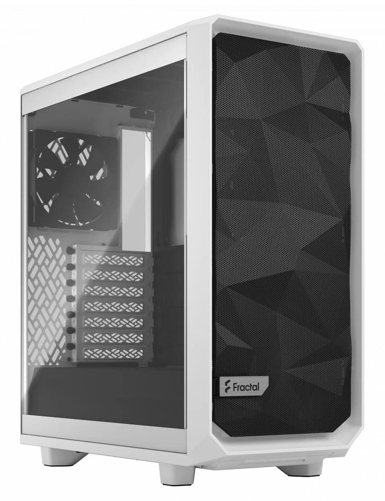 Изображение Корпус Fractal Design Meshify 2 Compact TG White (mATX, ATX, Mini-ITX, белый, без БП)/(FD-C-MES2C-05)