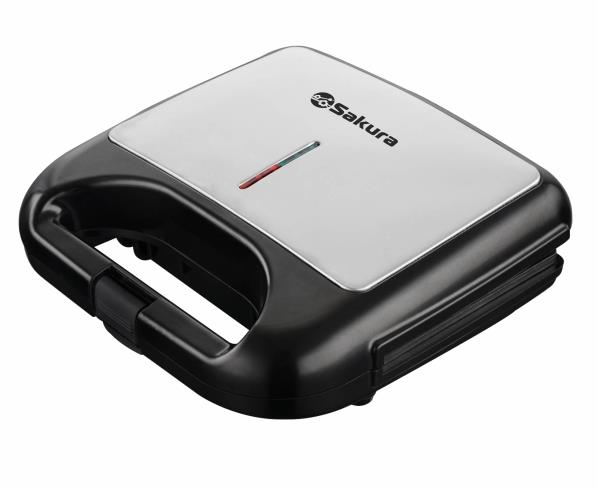 Изображение Сэндвичница Sakura SA-7427S (750 Вт /4 порции/серебристый, черный)