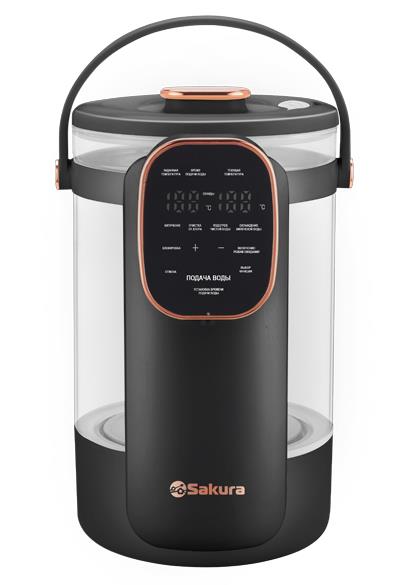 Изображение Термопот Sakura SA-1375BK Premium 3л стекл LCD сенсор (3 л /1800 Вт /черный, прозрачный)