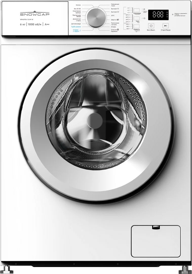 Изображение Стиральная машина Snowcap WM6906 SLIM W, белый (фронтальная, 6 кг, 1000 об/мин )
