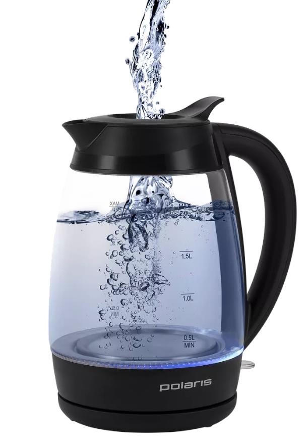 Изображение Электрический чайник Polaris PWK-2006CGL (2200 Вт/2 л /стекло/прозрачный, черный)