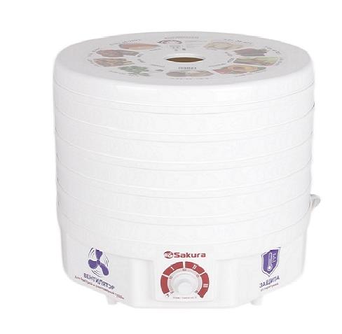 Изображение Сушилка для овощей Sakura SA-7809W 500Вт 5яр (поддонов 5 шт, 500 Вт , белый)