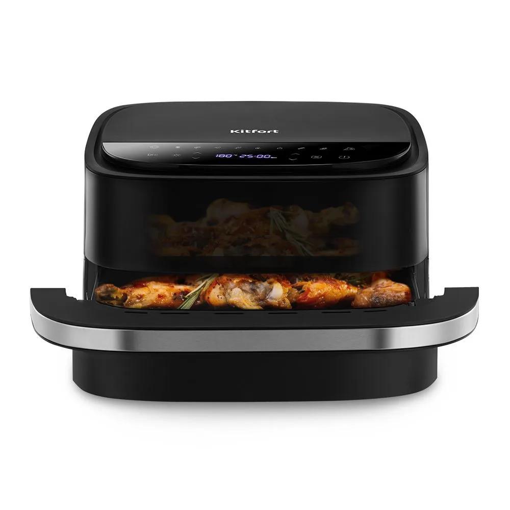 Изображение Аэрогриль Kitfort КТ-2289 2200Вт черный/серебристый (2200 Вт /4 л )