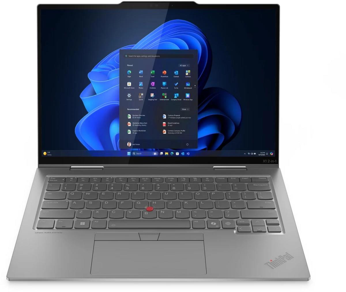 Изображение Ноутбук Lenovo ThinkPad X1 2-in-1 Gen 10 Aura Edition (Intel 258V 2200 МГц/ SSD 1024 ГБ  /RAM 32 ГБ/ 14" 1920x1200/VGA встроенная/ Windows 11 Pro) (21NU003LUS)