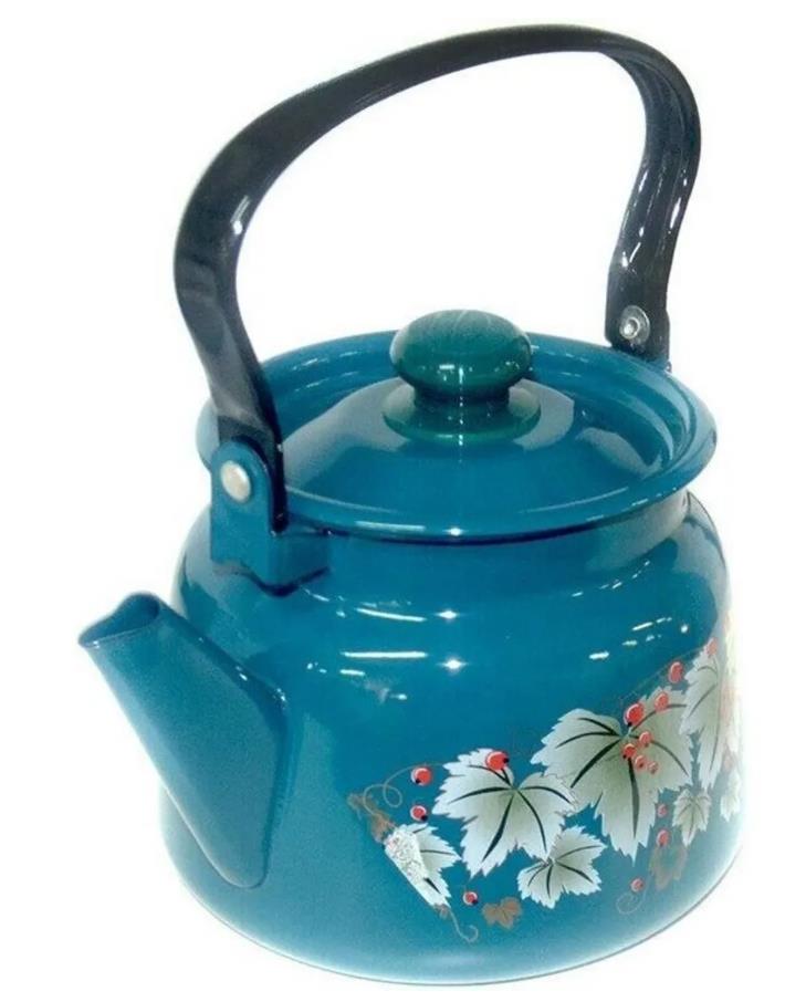 Изображение Чайник Сибирские товары С2714.3Б эмал 2,3л с рис (2,3, л л /рисунок, бирюзовый)