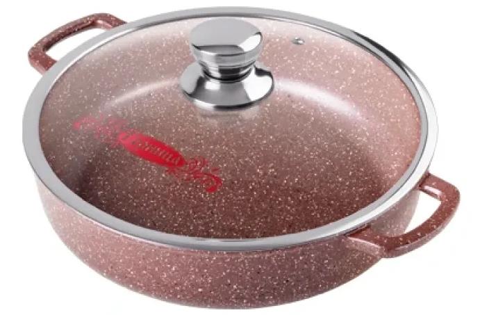 Изображение Жаровня Горница Ж2411аш а/пр литая 24/7см стекл/кр Шоколад алюминий 2,5 л