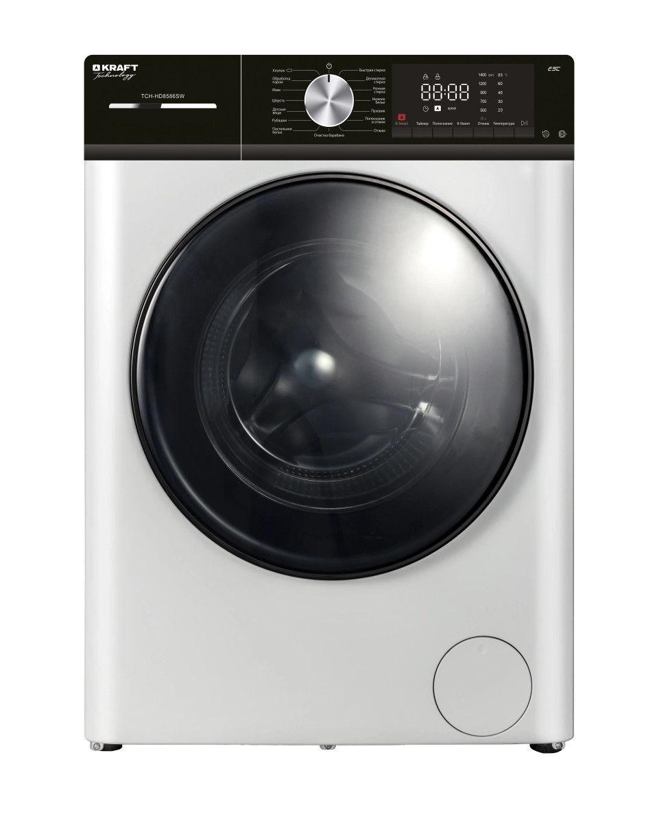 Изображение Стиральная машина Kraft TCH-HD8586SW, белый (фронтальная, 8 кг, 1400 об/мин )