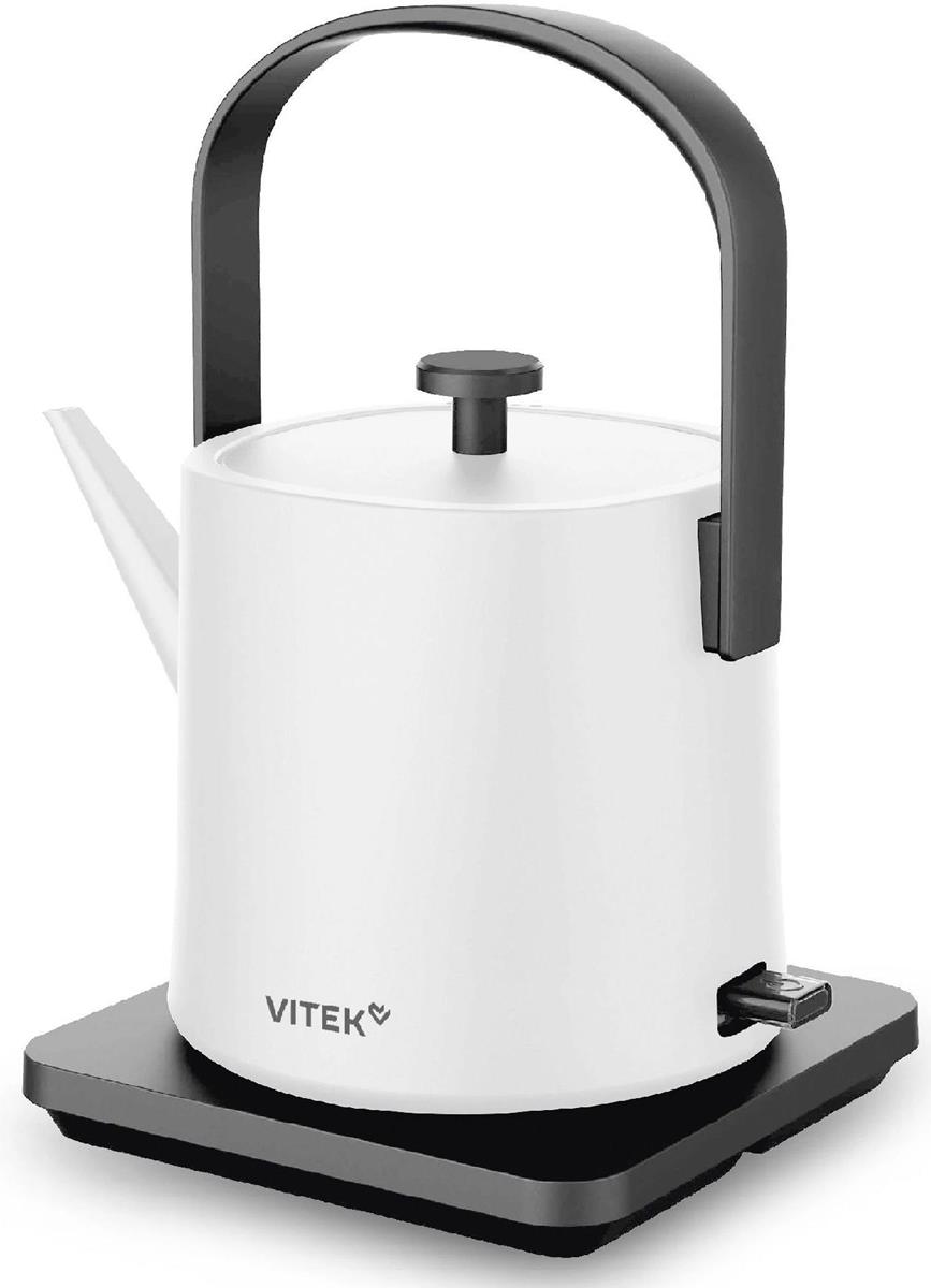 Изображение Электрический чайник VITEK VT-WK1001 (1000 Вт/0,8 л /металл/белый, черный)