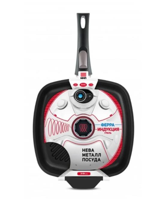 Изображение Универсальная сковорода НЕВА МЕТАЛЛ ПОСУДА 59428G 28см, Ферра Индукция (полимер-керам) с/р (28 см )