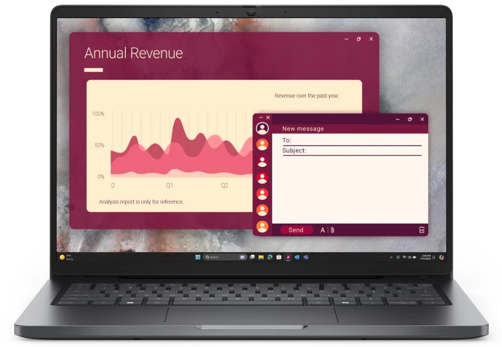 Изображение Ноутбук DELL Pro 14 (Intel 235U 2000 МГц/ SSD 512 ГБ  /RAM 8 ГБ/ 14" 1920x1200/VGA встроенная/ Linux) (Pro14-5854)