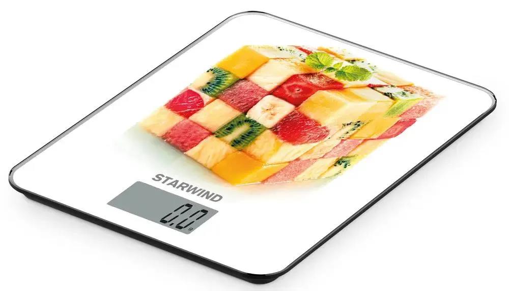 Изображение Весы кухонные STARWIND SSK3359 (рисунок, белый)