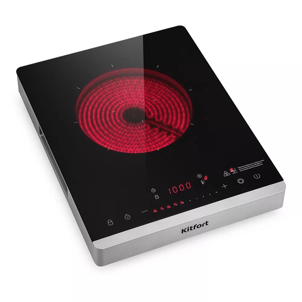 Изображение Плита настольная Kitfort КТ-146 (инфракрасная, стеклокерамика, черный)