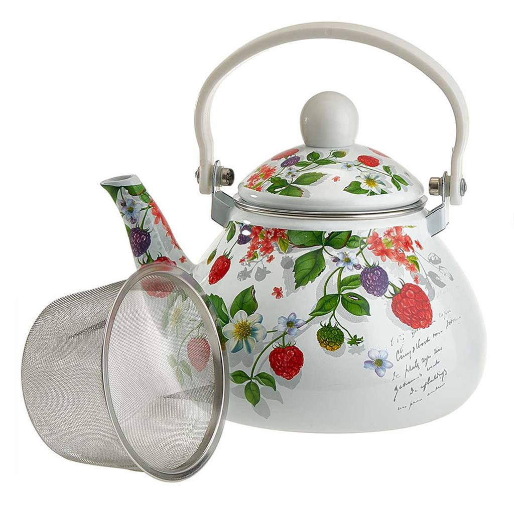 Изображение Чайник METALLONI EM-1311 с фильтром (1,3, л л /белый, ягоды)