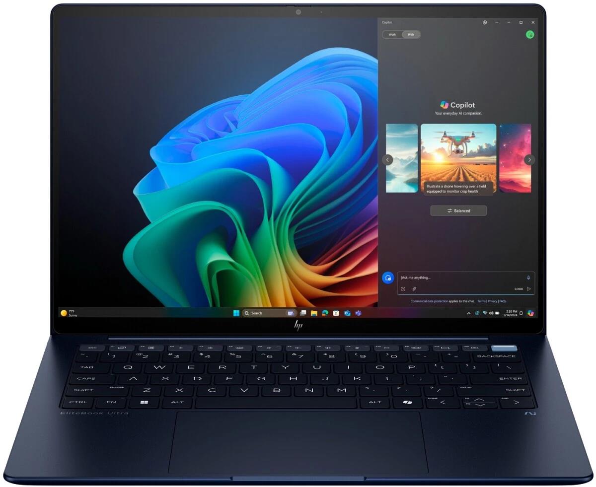 Изображение Ноутбук HP EliteBook Ultra G1i 14 (Intel 258V 2200 МГц/ SSD 1024 ГБ  /RAM 32 ГБ/ 14" 2880x1800/VGA встроенная/ Windows 11 Pro) (9V491AV)