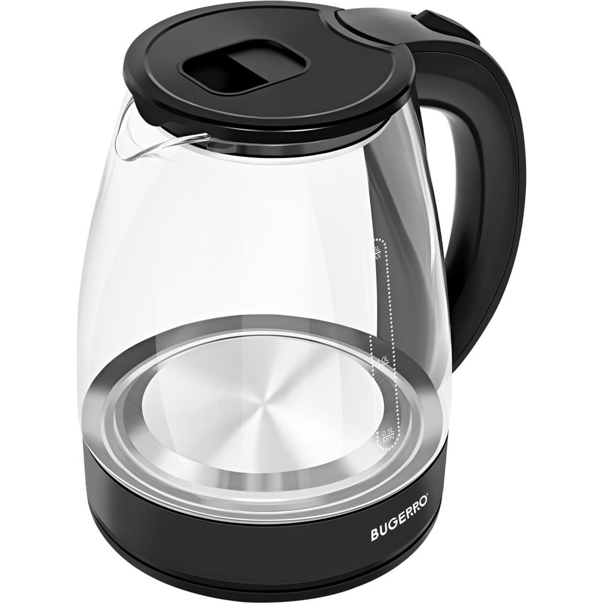 Изображение Электрический чайник BUGERRO BG-5610 (1500 Вт/1,8 л /стекло/прозрачный, черный)