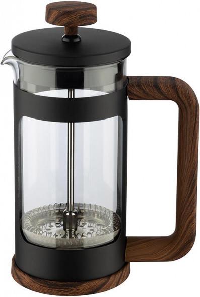 Изображение Френч-пресс Leonord Foresta Nera с ручкой под дерево soft-touch (108369), 350 мл,прозрачный, черный