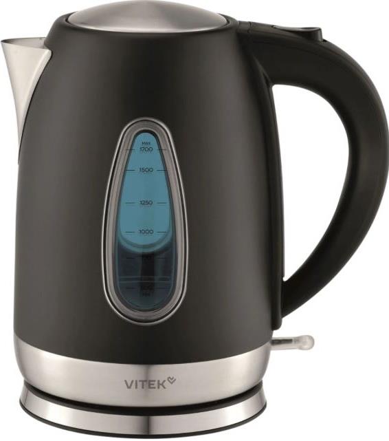 Изображение Электрический чайник VITEK VT-WK1065 (2000 Вт/1,7 л /металл/черный, серебристый)