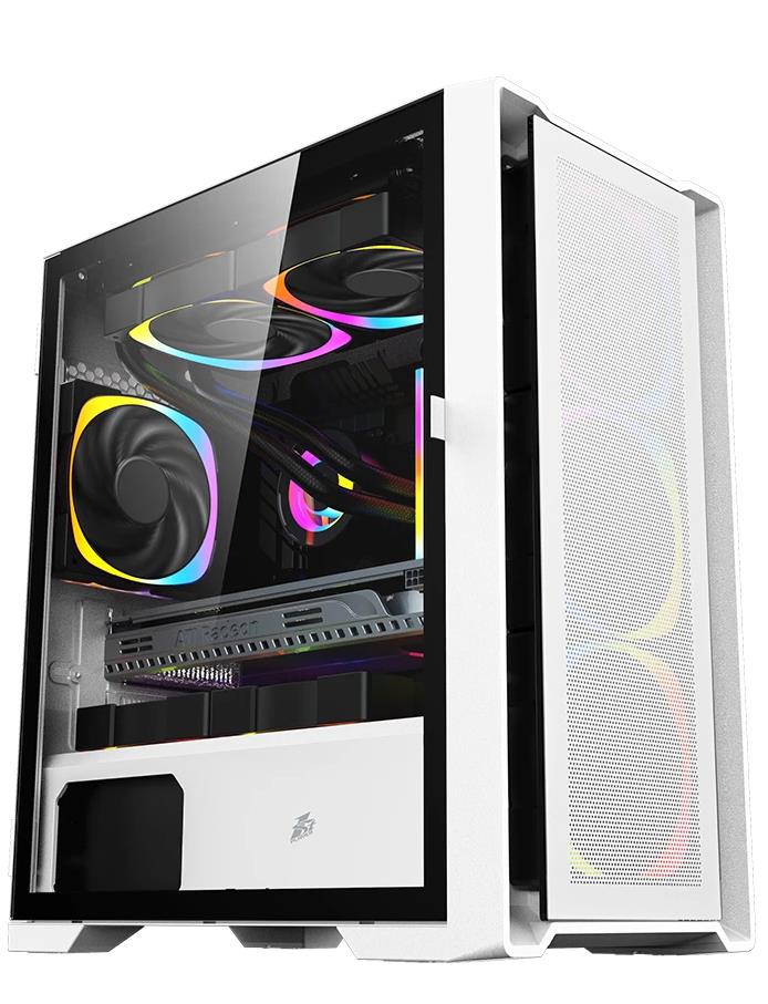 Изображение Корпус 1STPLAYER TRILOBITE T4 ARGB White (mATX, Mini-ITX, белый, без БП)/(T4-WH-4FS7-W)