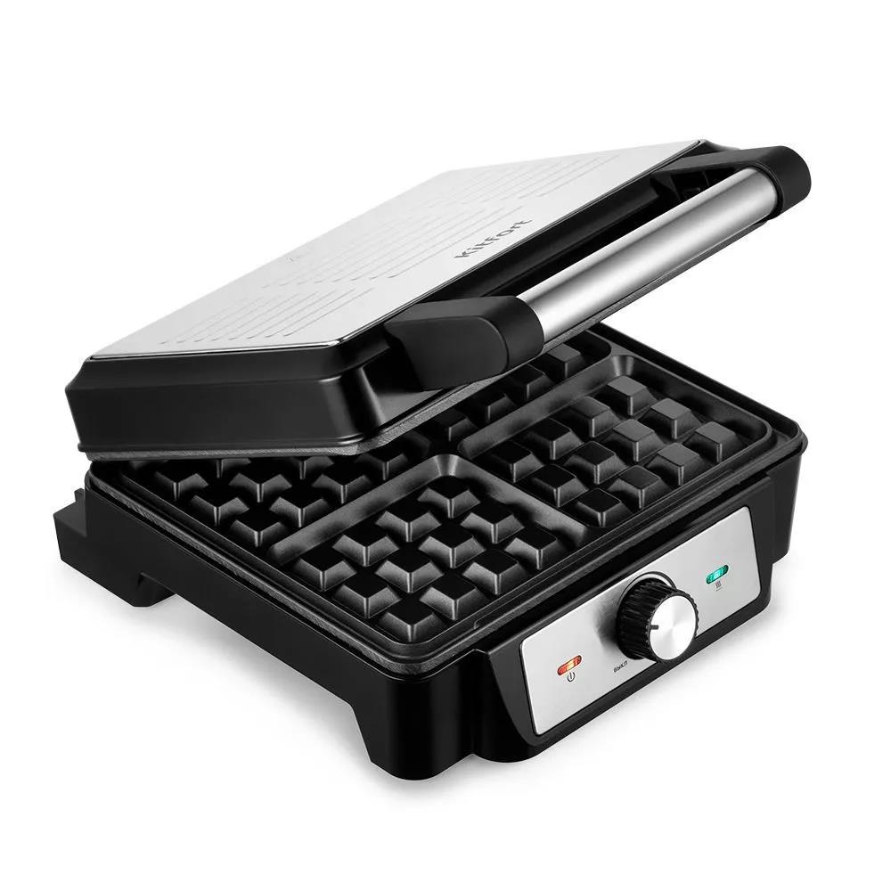 Изображение Вафельница Kitfort КТ-3607 1400Вт (1400 Вт /серебристый, черный)