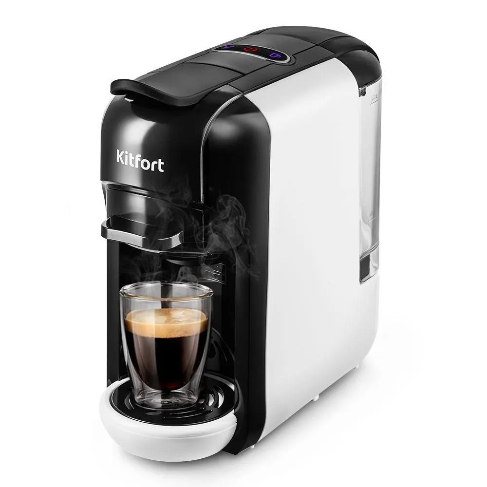 Изображение Кофеварка Kitfort КТ-7546 1450Вт белый/черный (капсульная//1450 Вт )