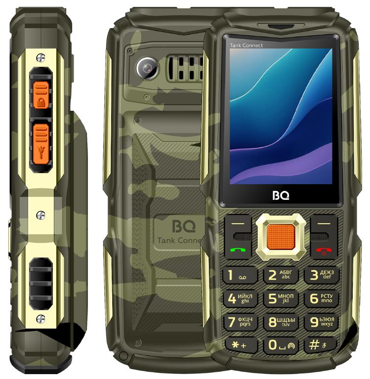Изображение Мобильный телефон BQ 2430L Tank Connect,серый, камуфляж
