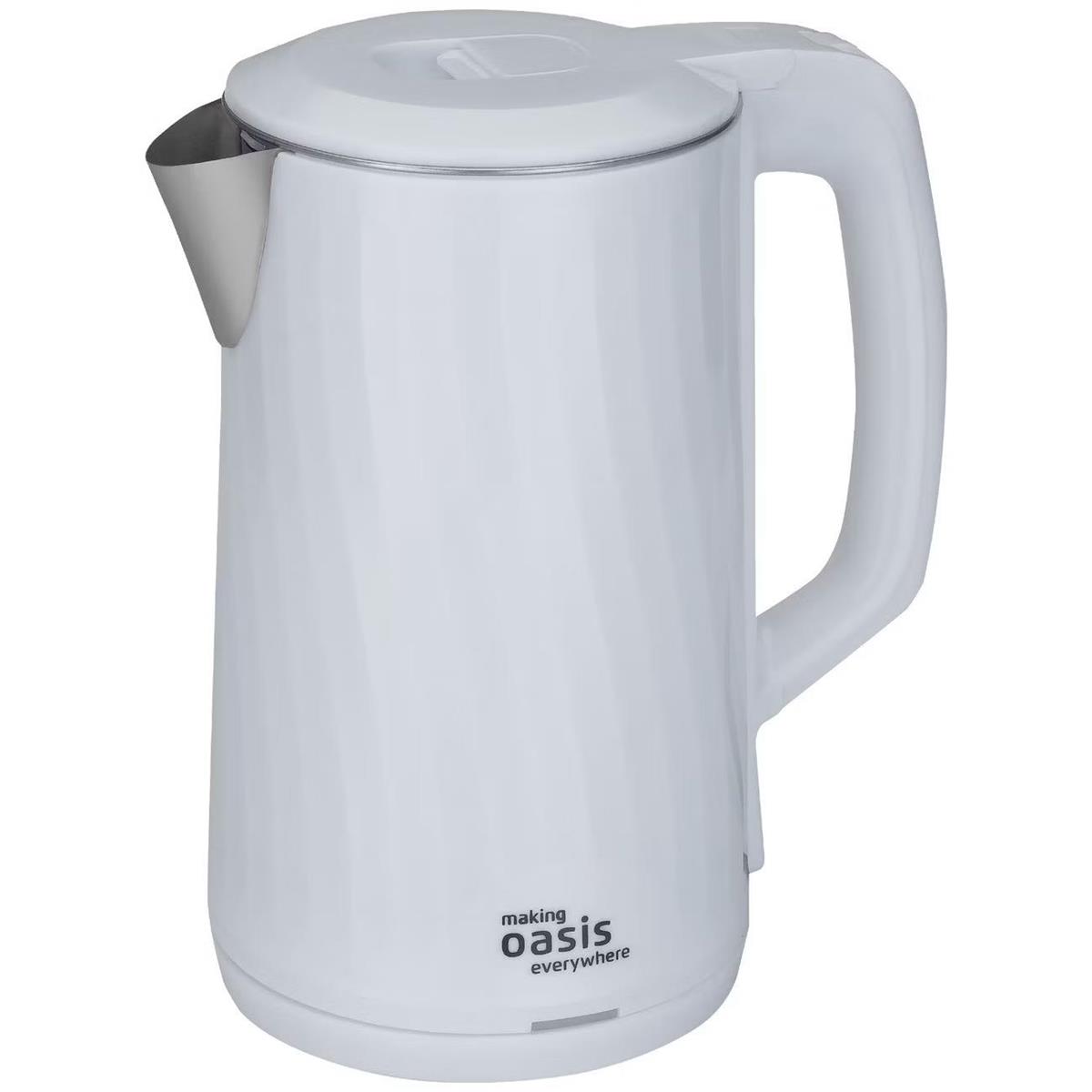 Изображение Электрический чайник Oasis K-13PW (1800 Вт/1,8 л /пластик, нержавеющая сталь/белый)