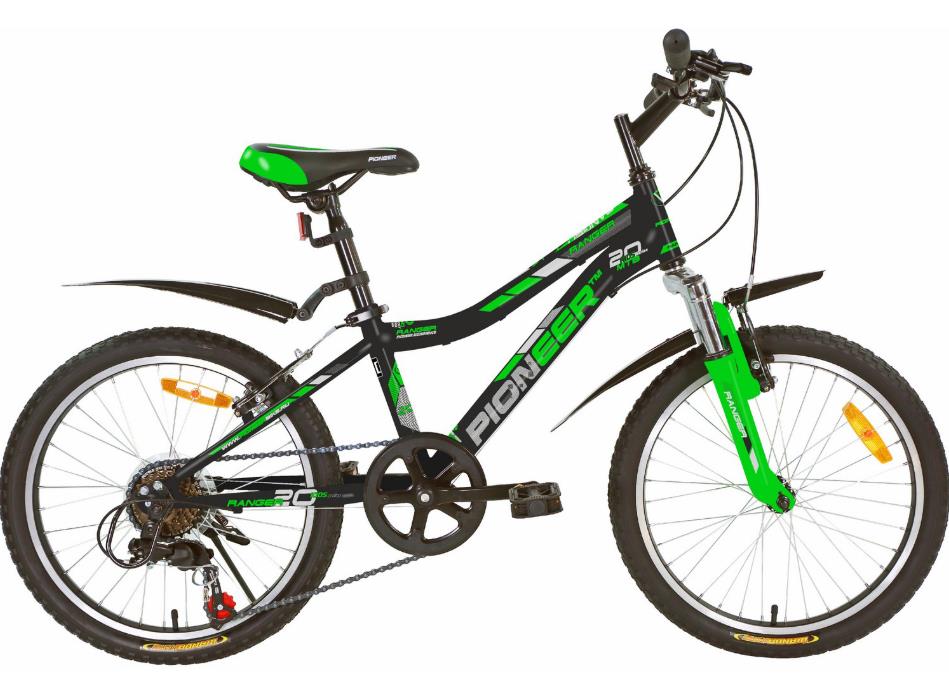 Изображение Велосипед Pioneer Ranger 20 (черный, зеленый, серебристый/20 "/11.0 ")-2021 года