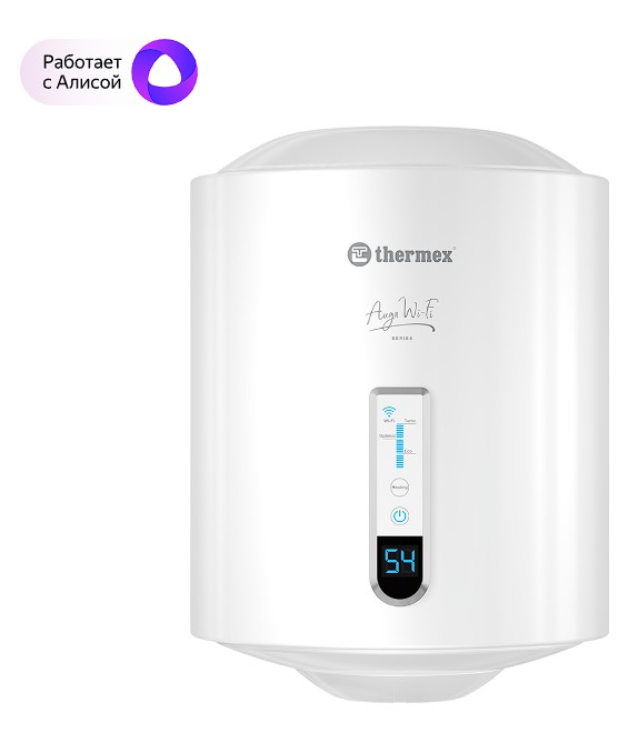 Изображение Водонагреватель Thermex Auga 30 V Slim Wi-Fi (30 л /1,5 кВт/биостеклофарфор)