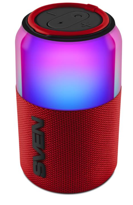 Изображение Портативная акустика Sven PS-130 red (10 Вт, USB, Bluetooth, питание от USB/аккумулятора) (10 Вт   красный)