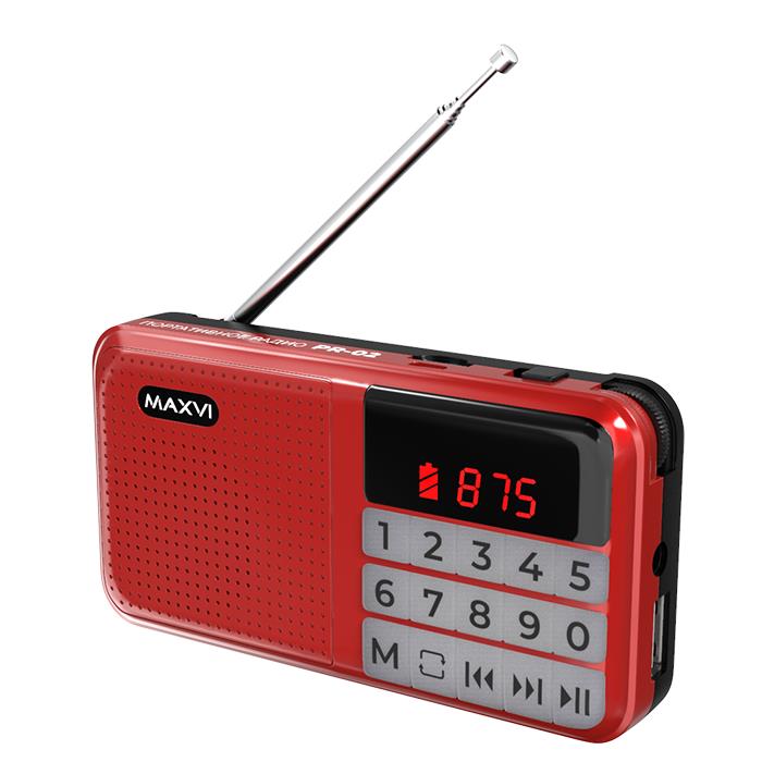 Изображение Радиоприемник MAXVI PR-02 красный