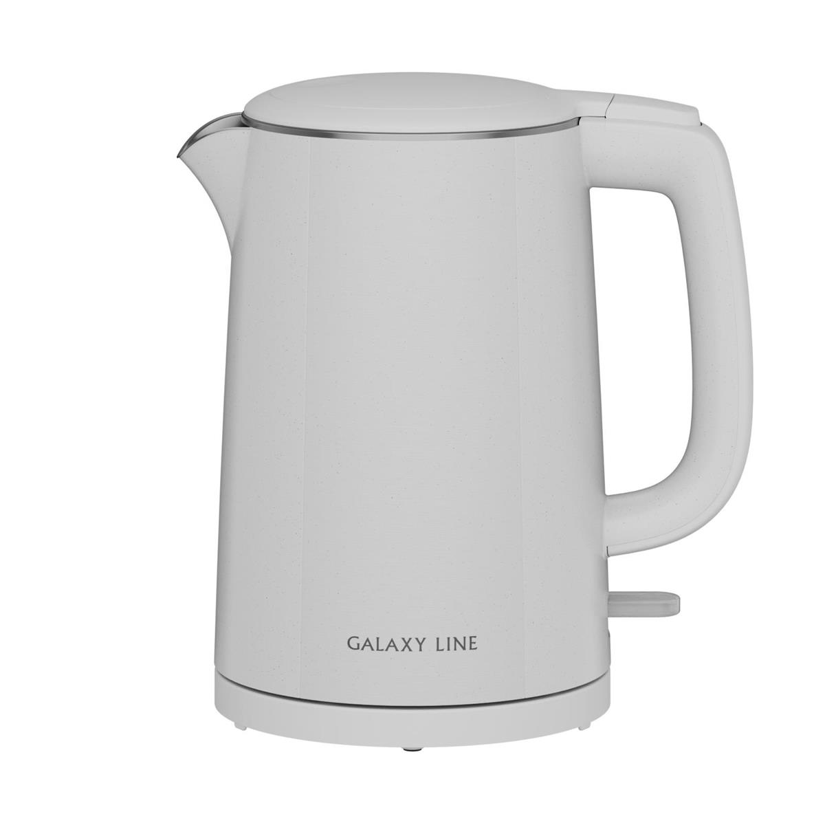 Изображение Электрический чайник GALAXY LINE GL 0373  (2200 Вт/1,5 л /пластик, нержавеющая сталь/белый)