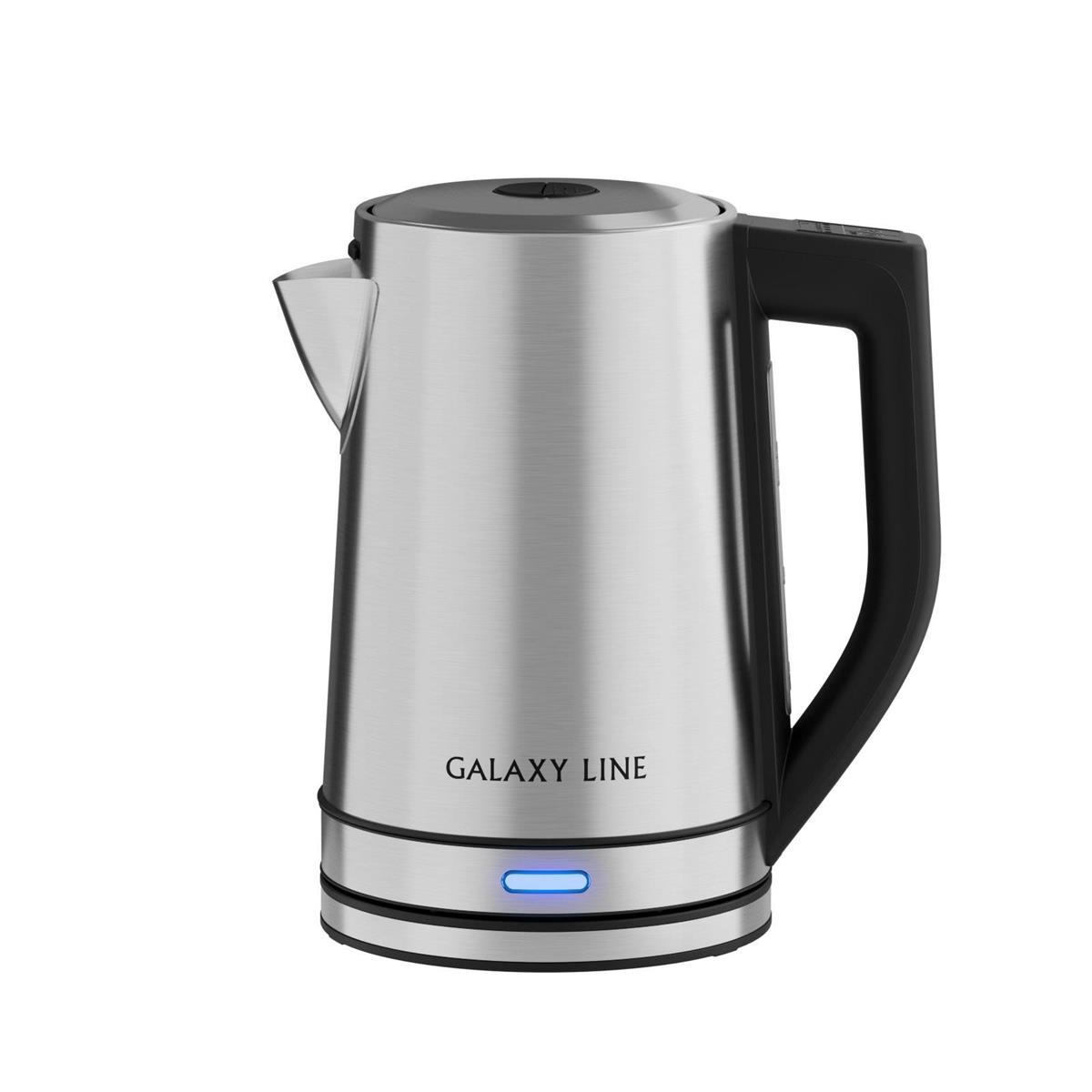 Изображение Электрический чайник GALAXY LINE GL 0369 (2200 Вт/1,7 л /нержавеющая сталь/черный, серебристый)