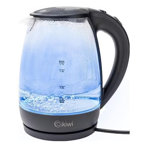 Изображение Электрический чайник KIWI KK-3328 (2200 Вт/1,7 л /стекло, пластик/прозрачный, черный)