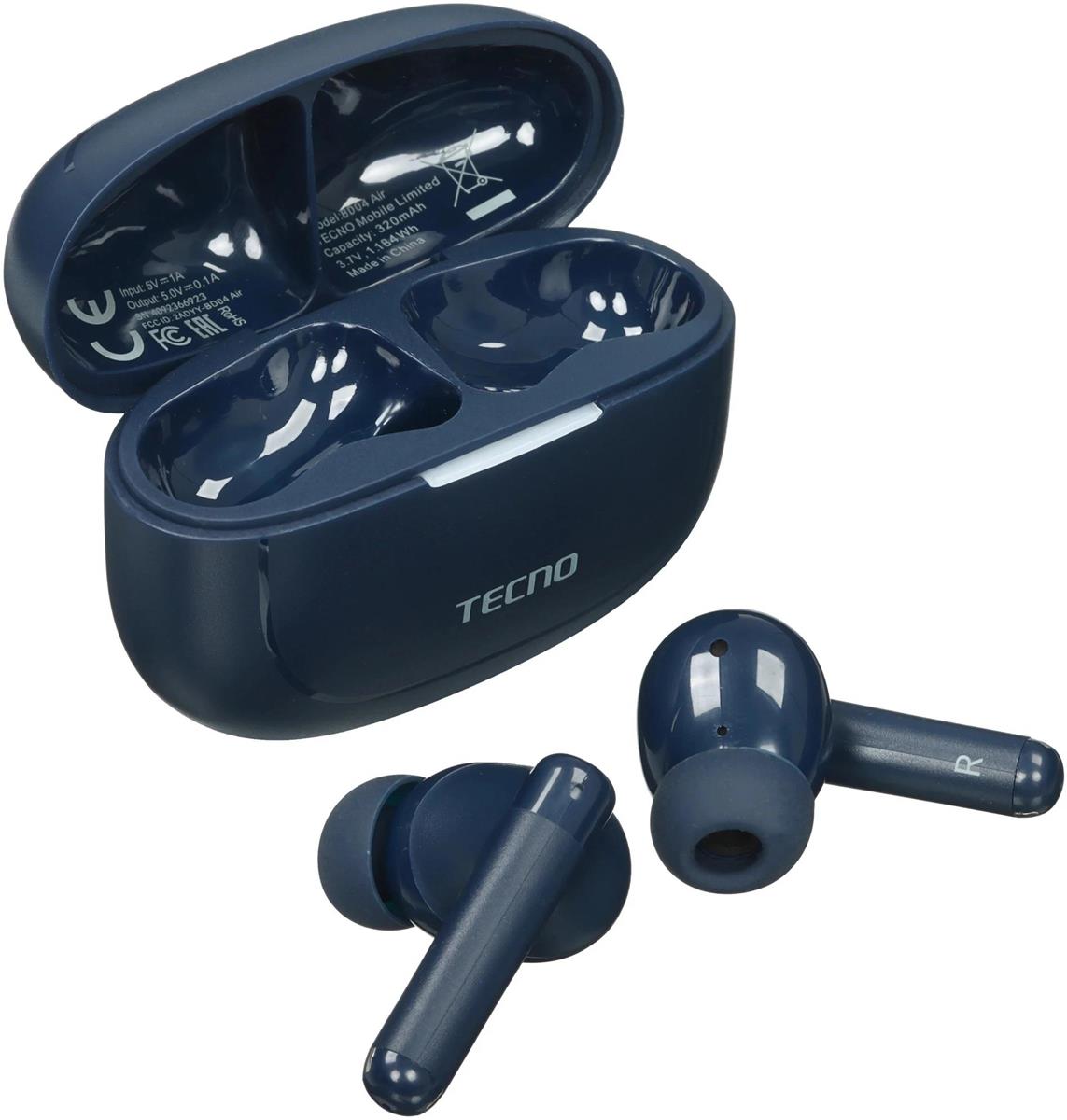 Изображение Bluetooth-гарнитура/наушники TECNO Buds 4 BD04 Air (синий)