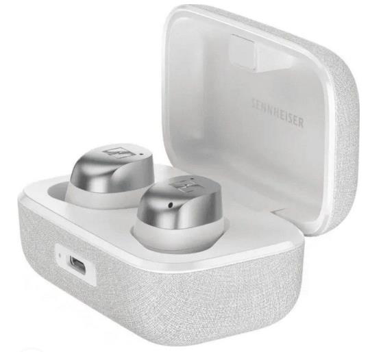 Изображение Bluetooth-гарнитура/наушники Sennheiser Momentum True Wireless 4 (белый, серебристый)