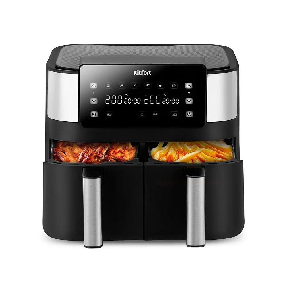 Изображение Аэрогриль Kitfort КТ-2259 2850 Вт черный/серебристый (2850 Вт /7,6 л )