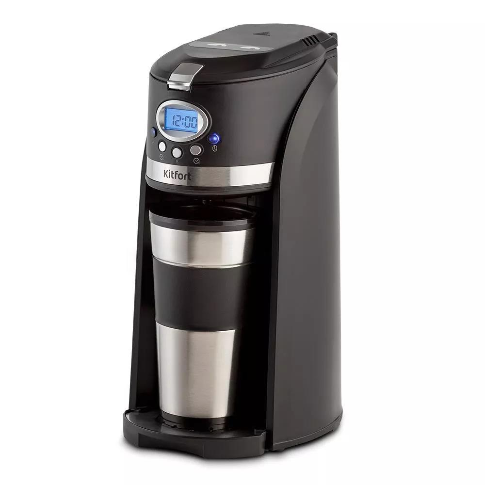 Изображение Кофеварка Kitfort КТ-797 черный/нержавеющая сталь (капельная//750 Вт )