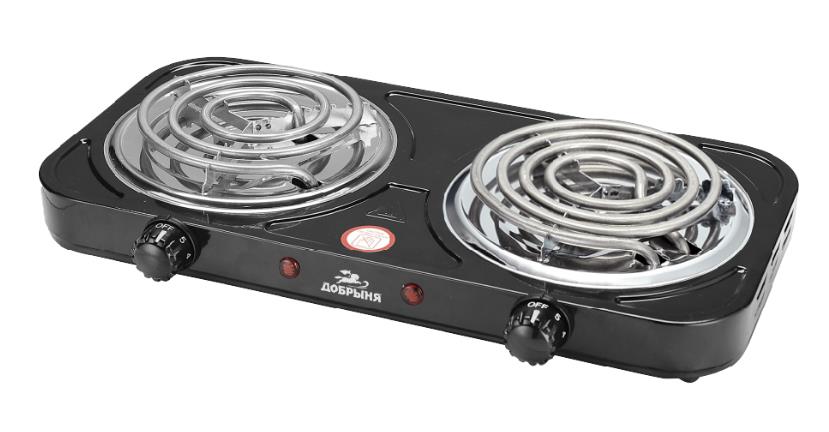 Изображение Плита настольная Добрыня DO-2212В (электрическая, эмалированная сталь, черный)