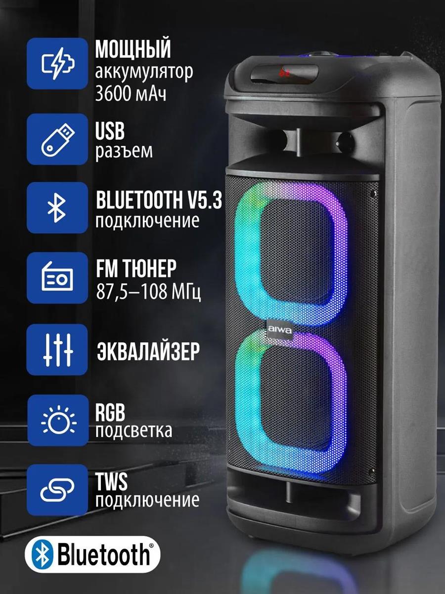 Изображение Портативная акустика AIWA CAS-710 (250 Вт   черный)