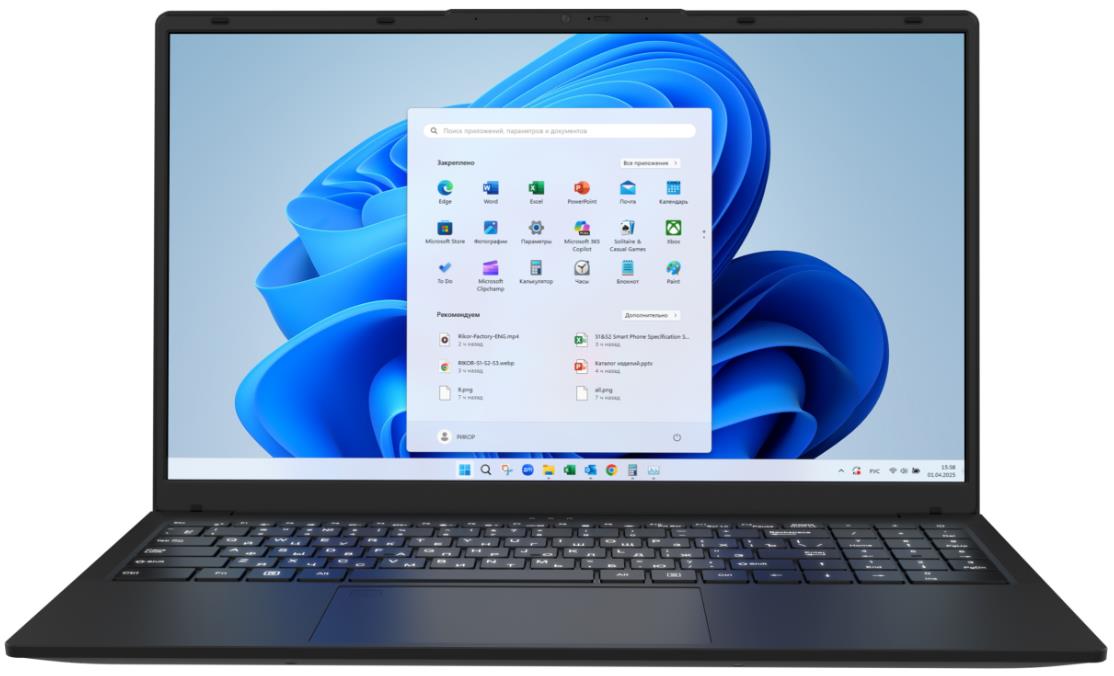 Изображение Ноутбук Rikor Neuro 5 15 OM-05 (Intel 1235U 1300 МГц/ SSD 512 ГБ  /RAM 16 ГБ/ 15.6" 1920x1080/VGA встроенная/ Windows 11 Pro) (0003265A)