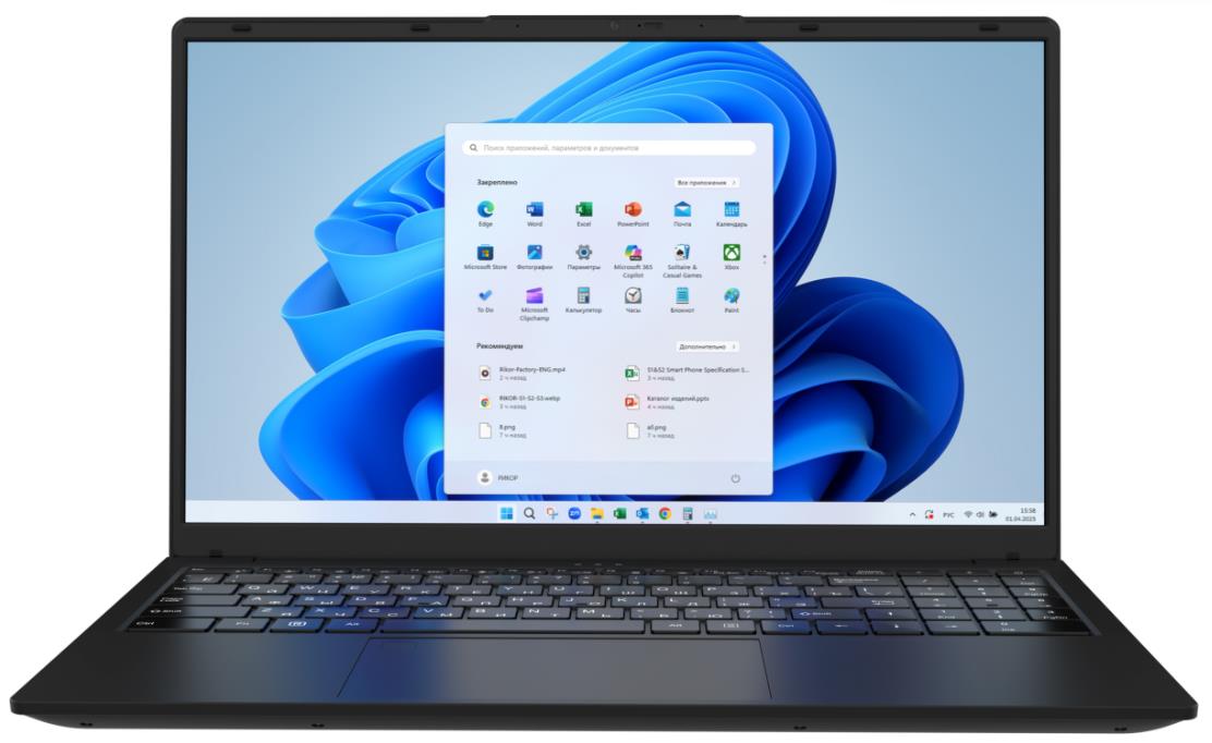 Изображение Ноутбук Rikor Pro 3 15 OH-03 (Intel 1220P 1500 МГц/ SSD 512 ГБ  /RAM 16 ГБ/ 15.6" 1920x1080/VGA встроенная/ Windows 11 Pro) (790F3002)